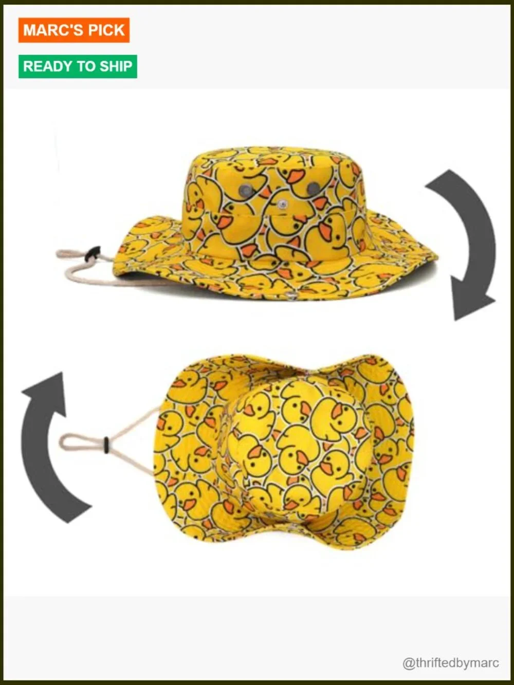 Reversible Bucket Hat with Strap, Packable Sun Hat for Hiking Beach